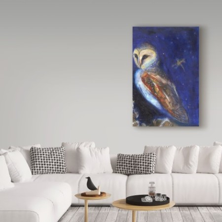 Trademark Fine Art Nancy Moniz Charalambous 'The Owl And The Gold Leaf Dragonfly' Canvas Art, 16x24 BL02335-C1624GG